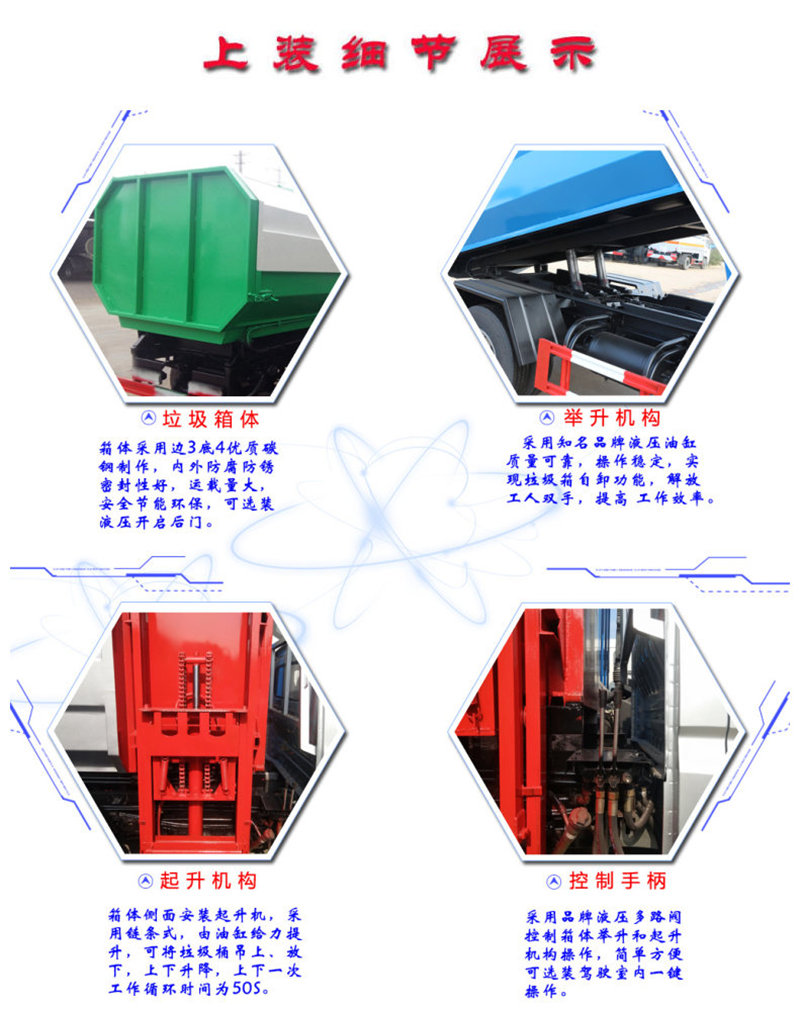 掛桶垃圾車上裝細節展示